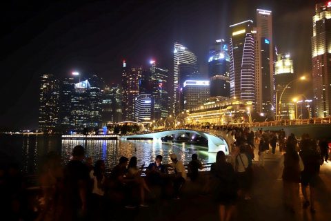 シンガポールの夜景Jubilee-Bridge