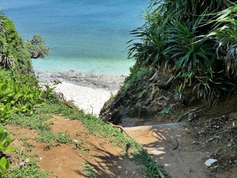 池間ロープ海岸への道