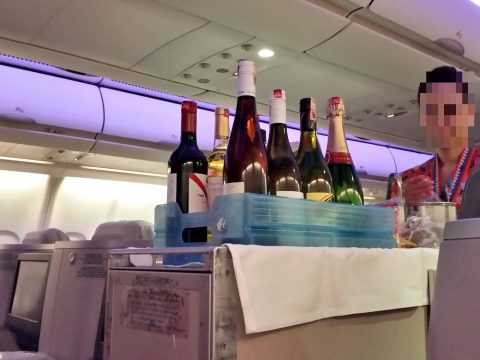 マレーシア航空ビジネスクラスA330シドニー行きのドリンクサービス