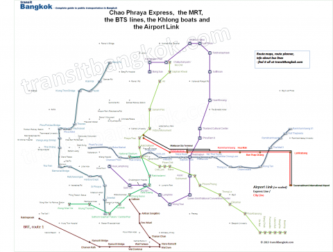 バンコクBTS・MRT路線図