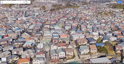 Google-mapで住宅街がクッキリ