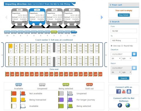ベトナム鉄道座席指定