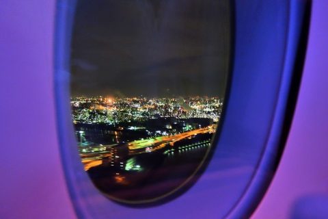 夜景／カタール航空ビジネスクラス