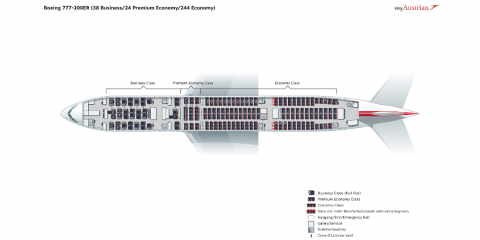 オーストリア航空B777-200erシートマップ