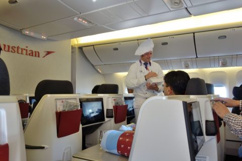 メニューの配布/austrian-airlines-businessclass