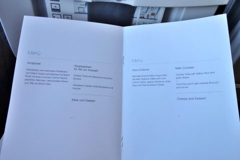 lufthansa-businessclass／機内食メニュー