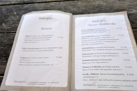 stadtalm-cafe-salzburg／料理メニュー
