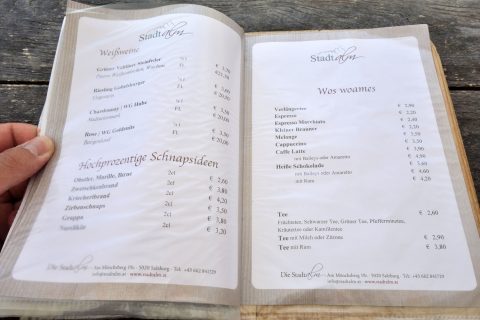 stadtalm-cafe-salzburg／コーヒーメニュー