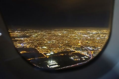 airfrance-businessclass-paris-london／夜景