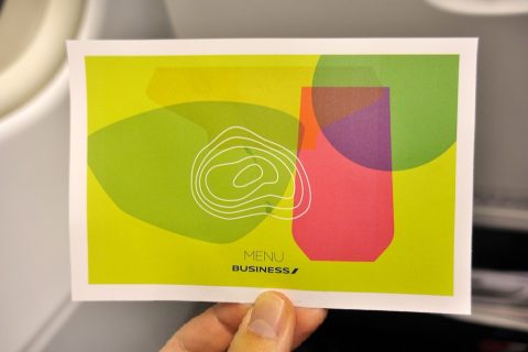 airfrance-businessclass-paris-london／メニューのデザイン