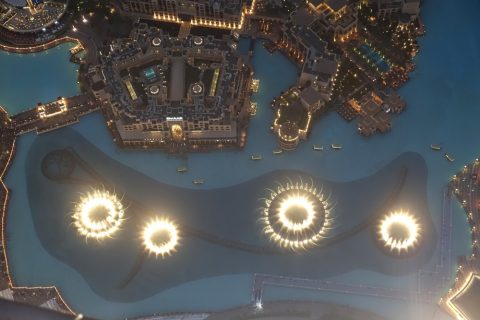 Dubai-Fountain／ブルジュカリファからの眺め
