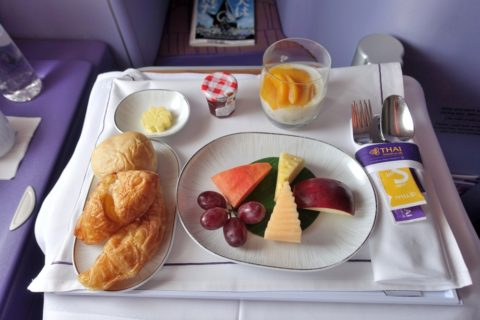 thaiairways-a380-businessclass／前菜のプレート