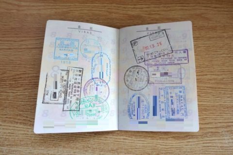 パスポートのスタンプ